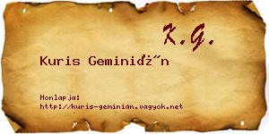 Kuris Geminián névjegykártya